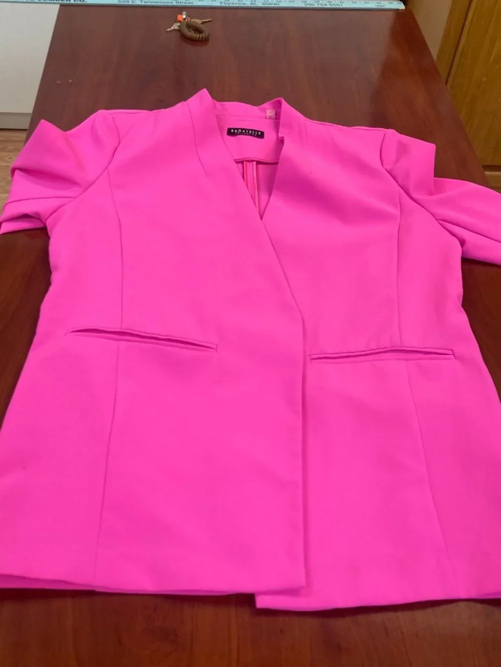 Bagatelle Unlined Hot Pink Long Sleeved Jacket Size XL